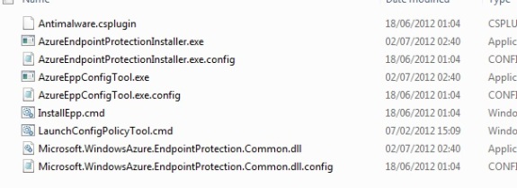 The files which are part of the endpoint protection plugin